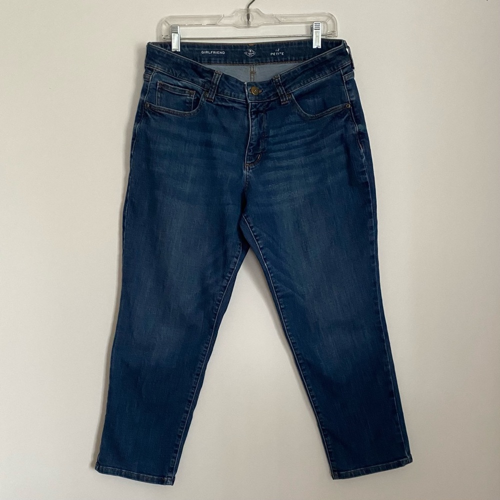 St John’s Bay Girlfriend Size 12 Petite Blue Jeans